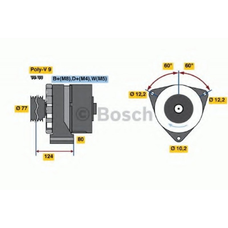 6033GB3019 ΔΥΝΑΜΟ BOSCH 24V 80A M/S ACTROS