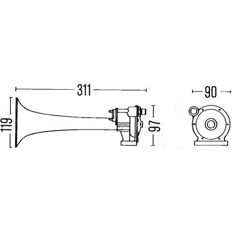 3PA004206051 HELLA ΤΕΝΟΡΟΣ 24 VOLT 118dB(A)