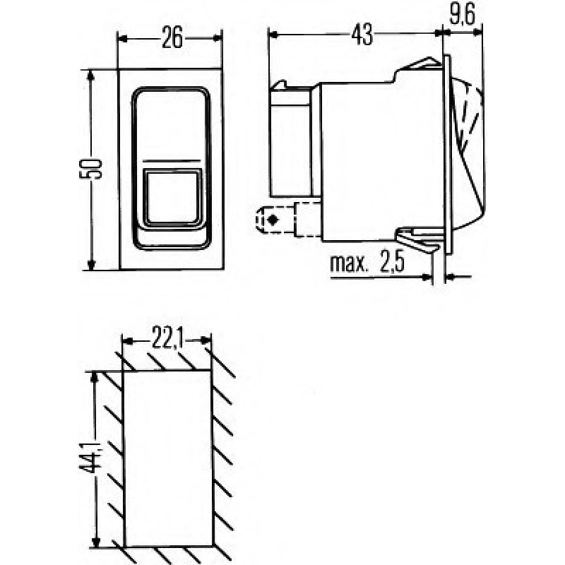 6HH004570481 HELLA ΔΙΑΚΟΠΤΗΣ ΦΩΤΩΝ ΜΙΑ ΣΚΑΛΑ ΑΛΑΡΜ