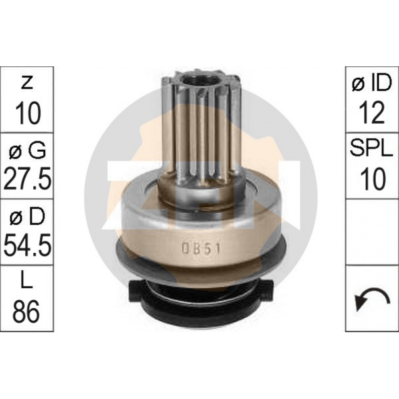 ZN0851 ZEN (9002336204) ΓΡΑΝΑΖΙ ΜΙΖΑΣ 10Δ. BOSCH VW PASSAT/VW JETTA