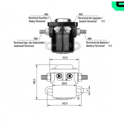 ZM401 ΜΠΟΥΤΟΝ ΕΝΙΣΧΥΤΙΚΟ 12V 80A FORD VW UNIVERSAL (130493, B6AZ-11450-A)