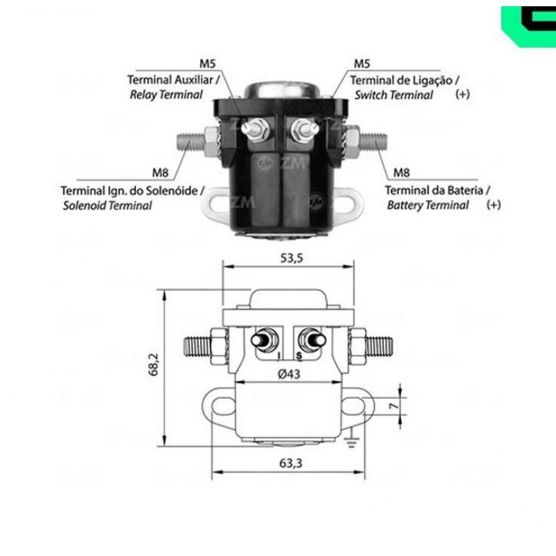 ZM401 ΜΠΟΥΤΟΝ ΕΝΙΣΧΥΤΙΚΟ 12V 80A FORD VW UNIVERSAL (130493, B6AZ-11450-A)