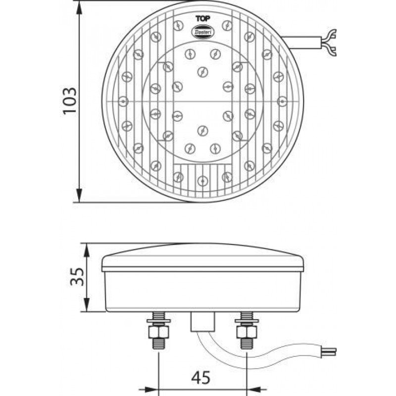 DSL-24/24 ΦΑΝΟΣ 38 LED ΟΠΙΣΘEN 24V