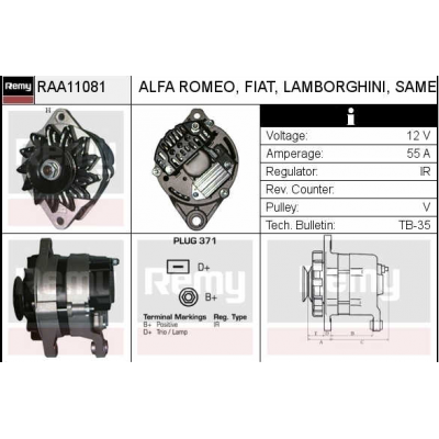 AS-4039 AS ΔΥΝΑΜΟ 14V 55A MARELLI FIAT